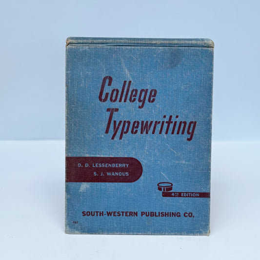 College Typewriting, 1947 Typing Textbook, 4th Edition, Blue Hardcover