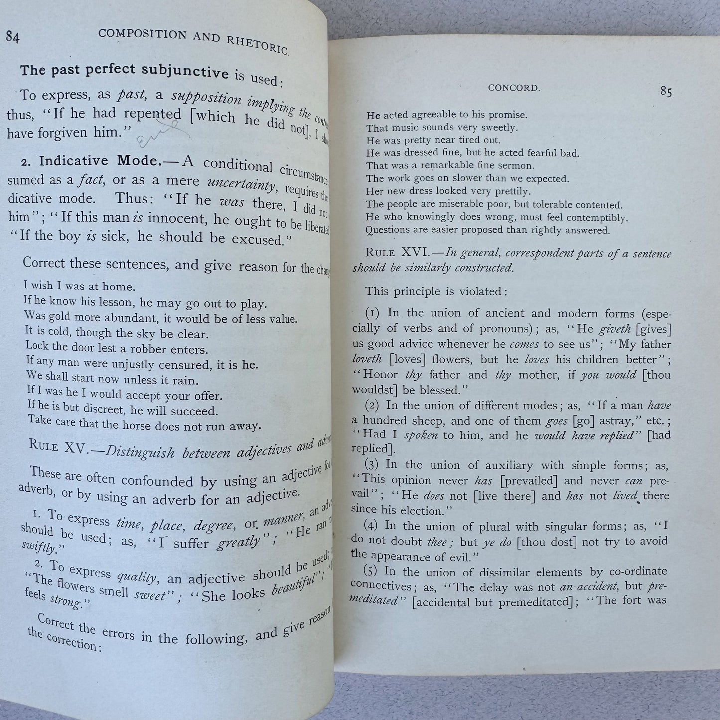 Elements of Composition and Rhetoric, 1889 Antique Hardcover School Book