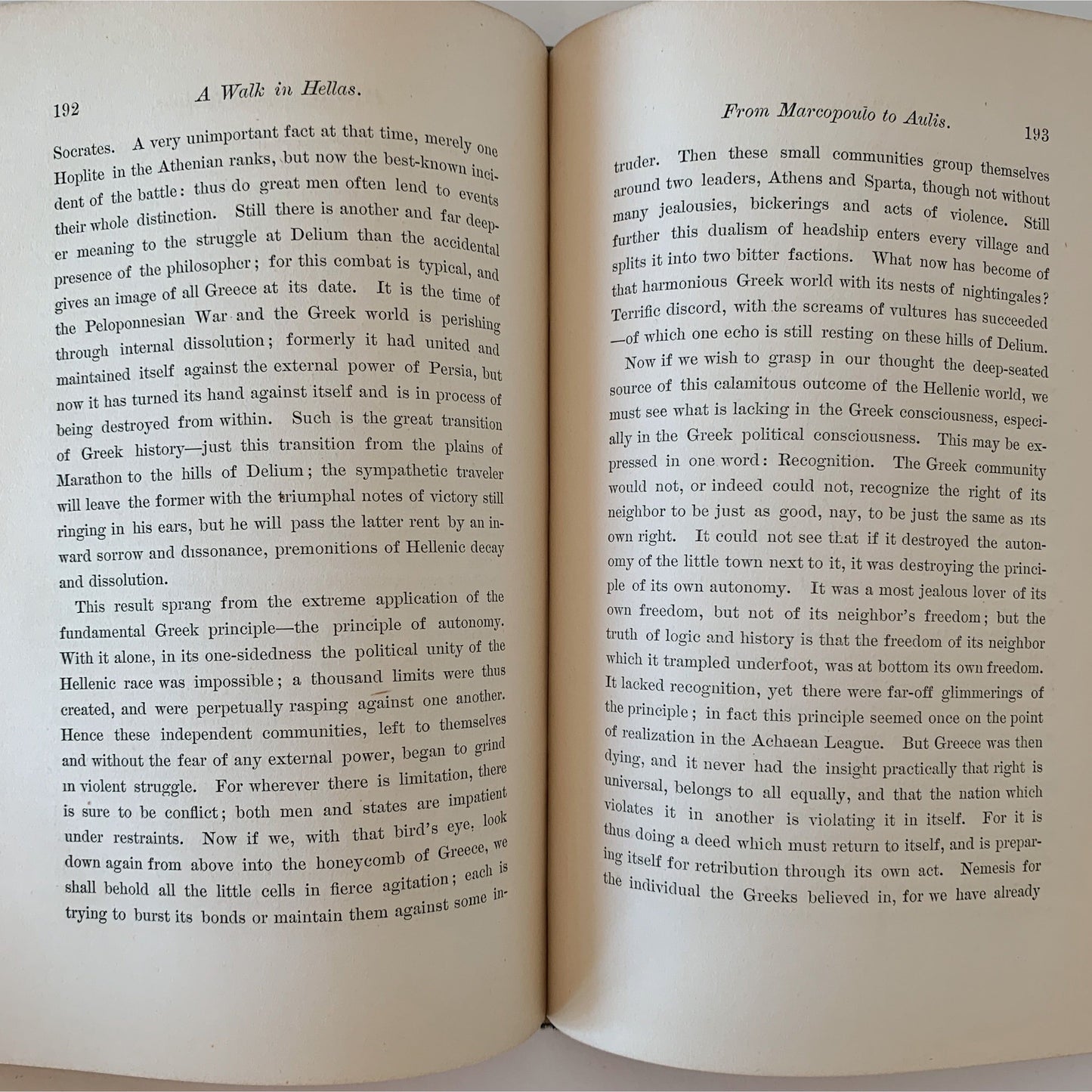 A Walk in the Hellas, The Old in the New, Denton J. Snider, 1881, Hardcover