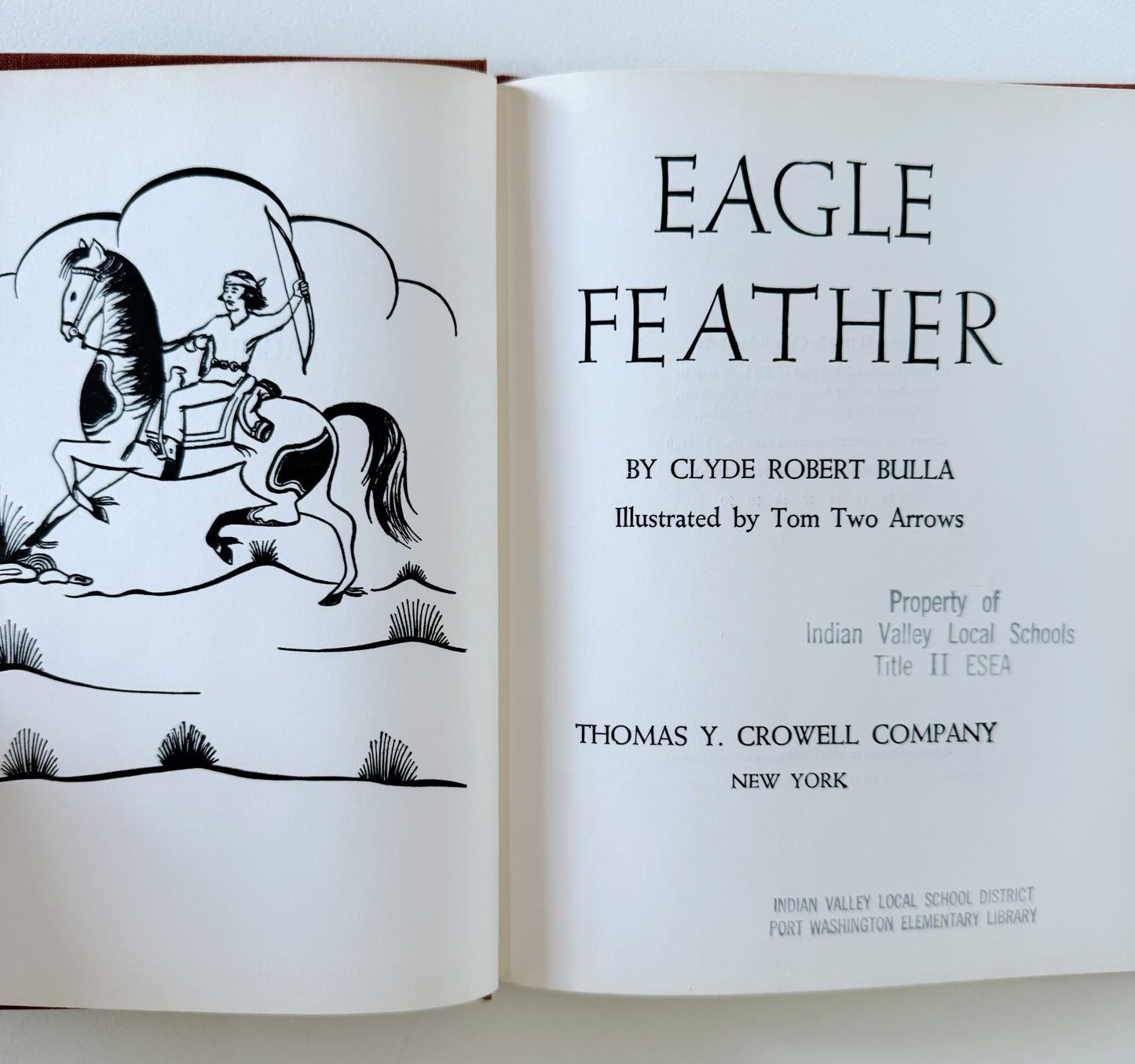 Eagle Feather, Clyde Robert Bulla, Tom Two Arrows, 1953 Social Studies School Book