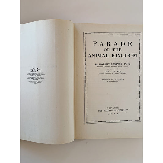 Parade of the Animal Kingdom, Robert Hegner, 1946, Nature Study Hardcover