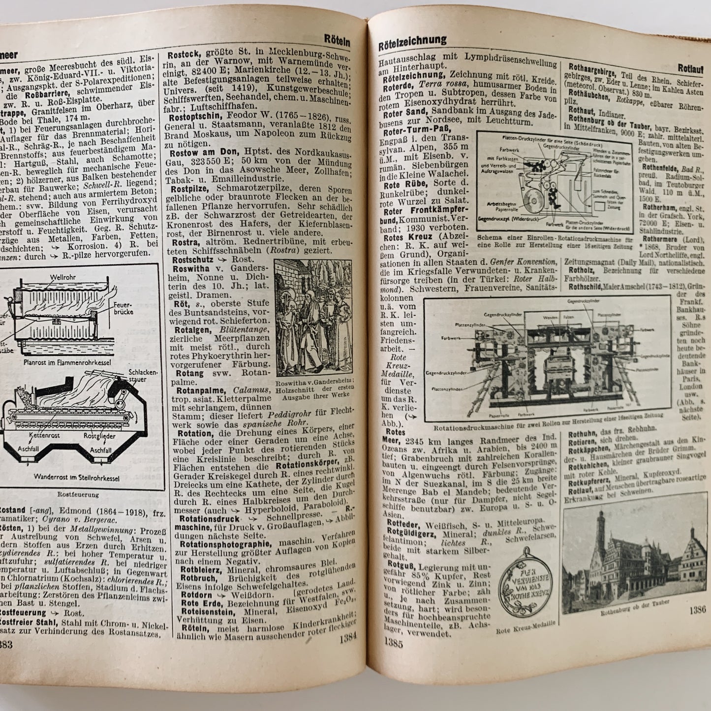 Knaurs Konversations Lexikon A-Z, 1932, Amazing Illustrated German DIctionary