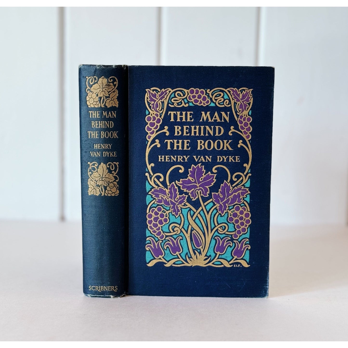 The Man Behind the Book, 1929, Selected by Henry Van Dyke, Ornate Blue Hardcover