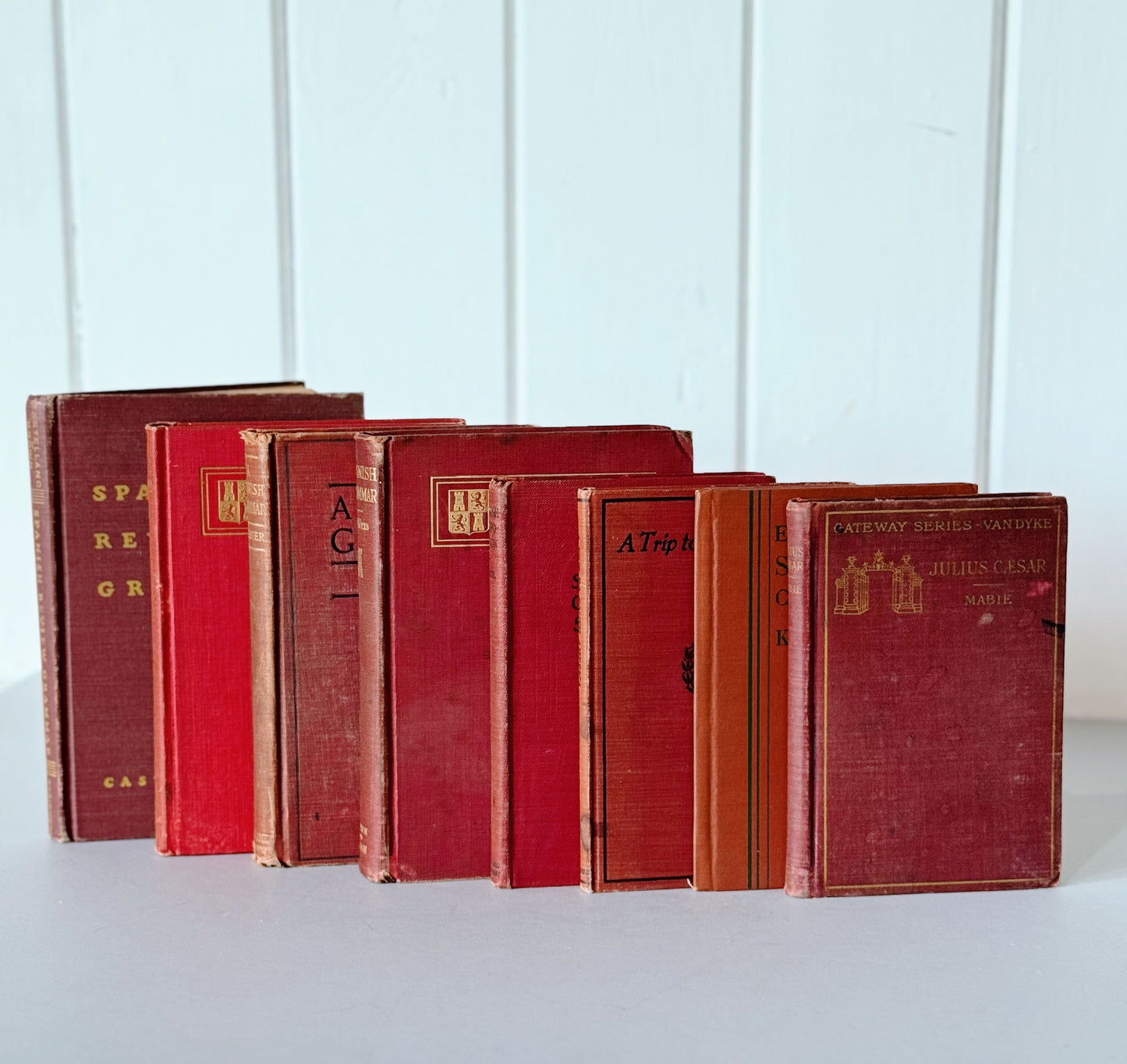 Red Antique Spanish School Book Bundle