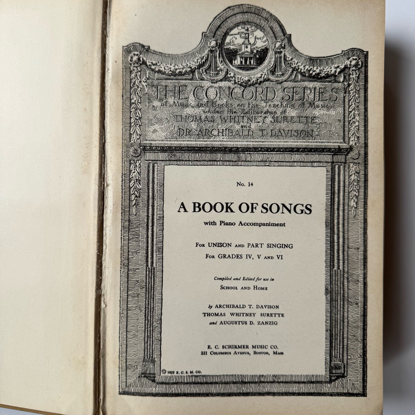 Concord Series Song Books for Schools, Teacher's Editions for Grades IV, V, and VI and VII, VIII, and IX, 1920s