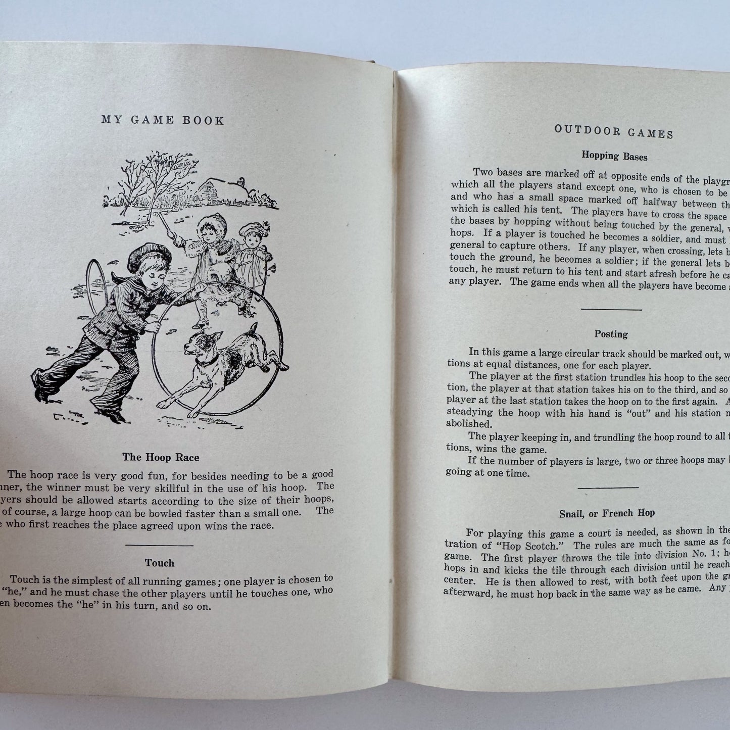 My Book of Outdoor Games, 1916 Hardcover Illustrated Children's Book by Clarence Squareman