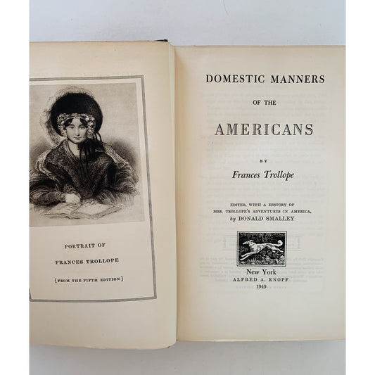Domestic Manners of the Americans by Frances Trollope, 1949