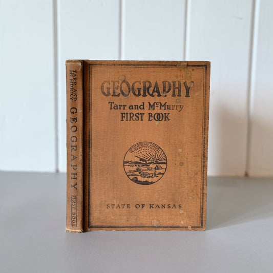 Geography First Book, Antique State of Kansas 1923 School Book