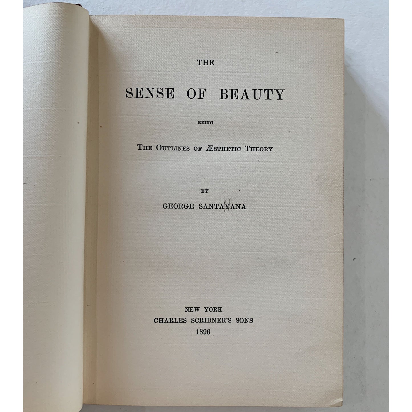 The Sense of Beauty, George Santayana, First Edition, 1896