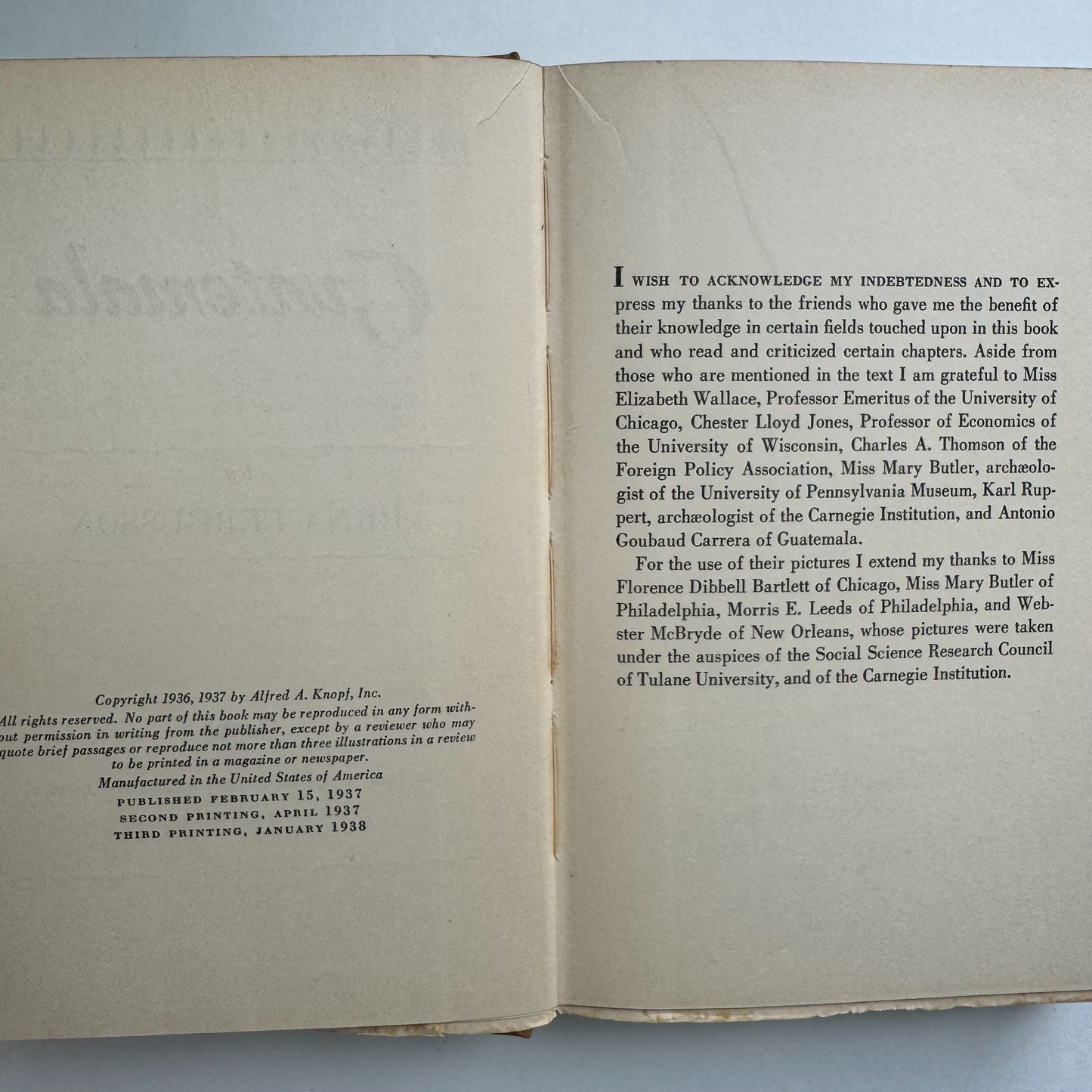 Guatemala, Erna Fergusson, 1938 Hardcover