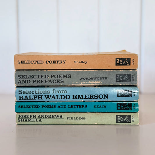 Vintage Paperback Classic Books, Riverside Edition Books, Mid Century Modern Book Set