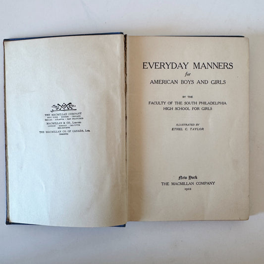 Everyday Manners for Boys and Girls, 1922 School Book