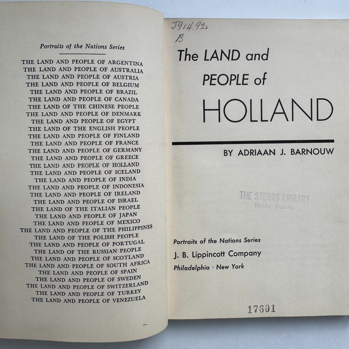 The Land and the People of Holland, 1961 Hardcover