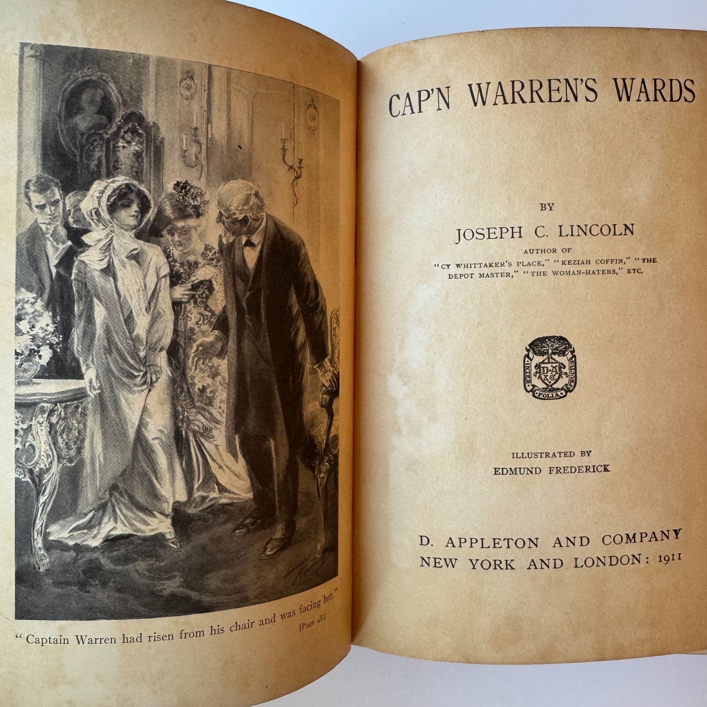 Cap'n Warren's Wards, Joseph C. Lincoln, Cape Cod Fiction, 1911 First Edition Hardcover