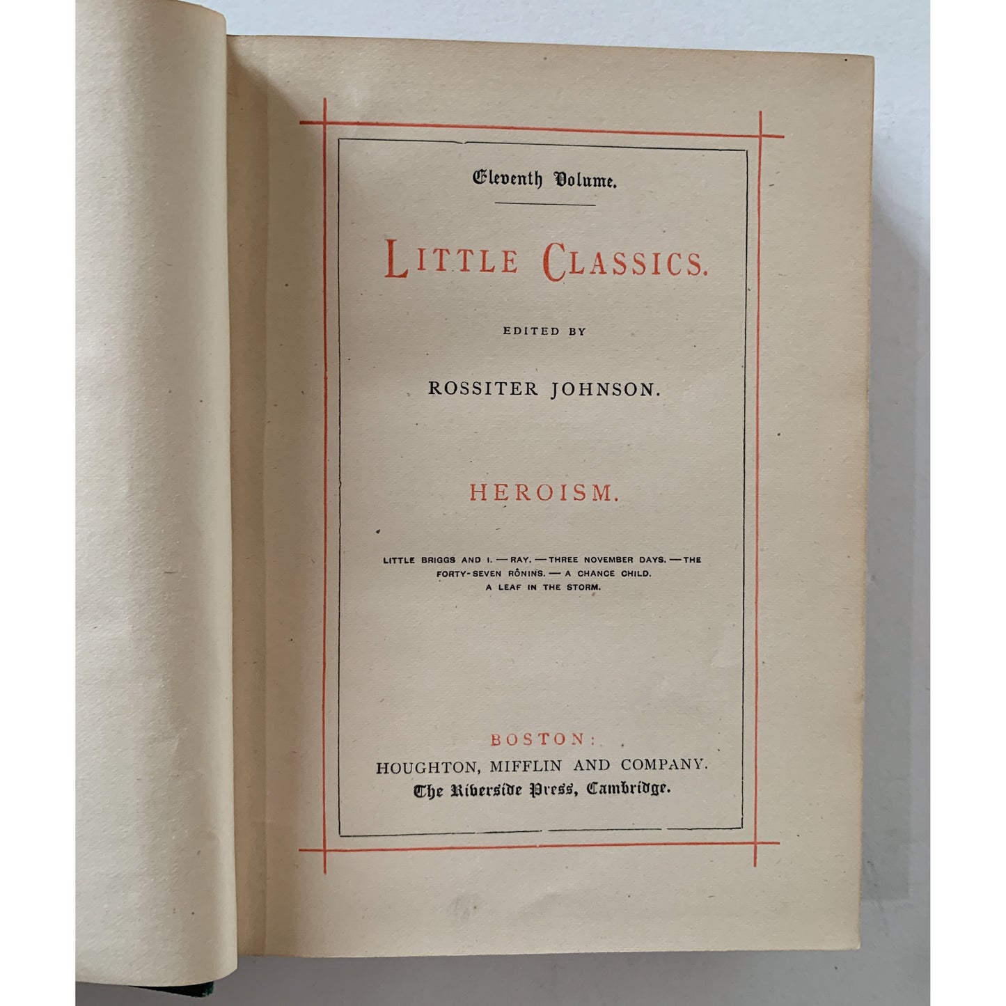 Little Classics, Heroism and Fortune, 1875, Rossiter Johnson