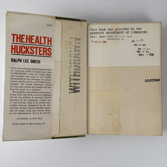 The Health Hucksters, Ralph Lee Smith, Vintage 1960 Hardcover with DJ