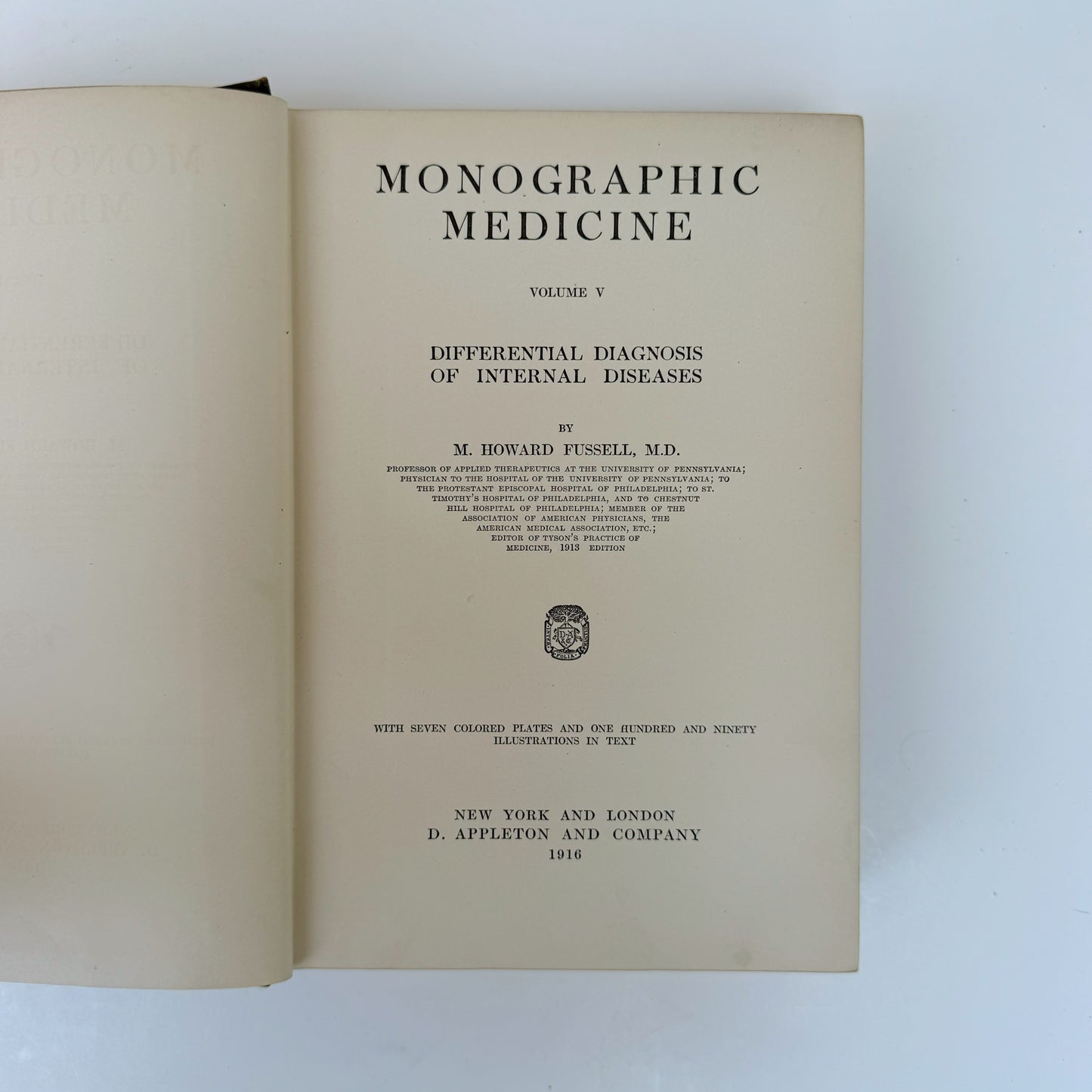 Monographic Medicine Volume V, 1916 Medical Textbook, Illustrated