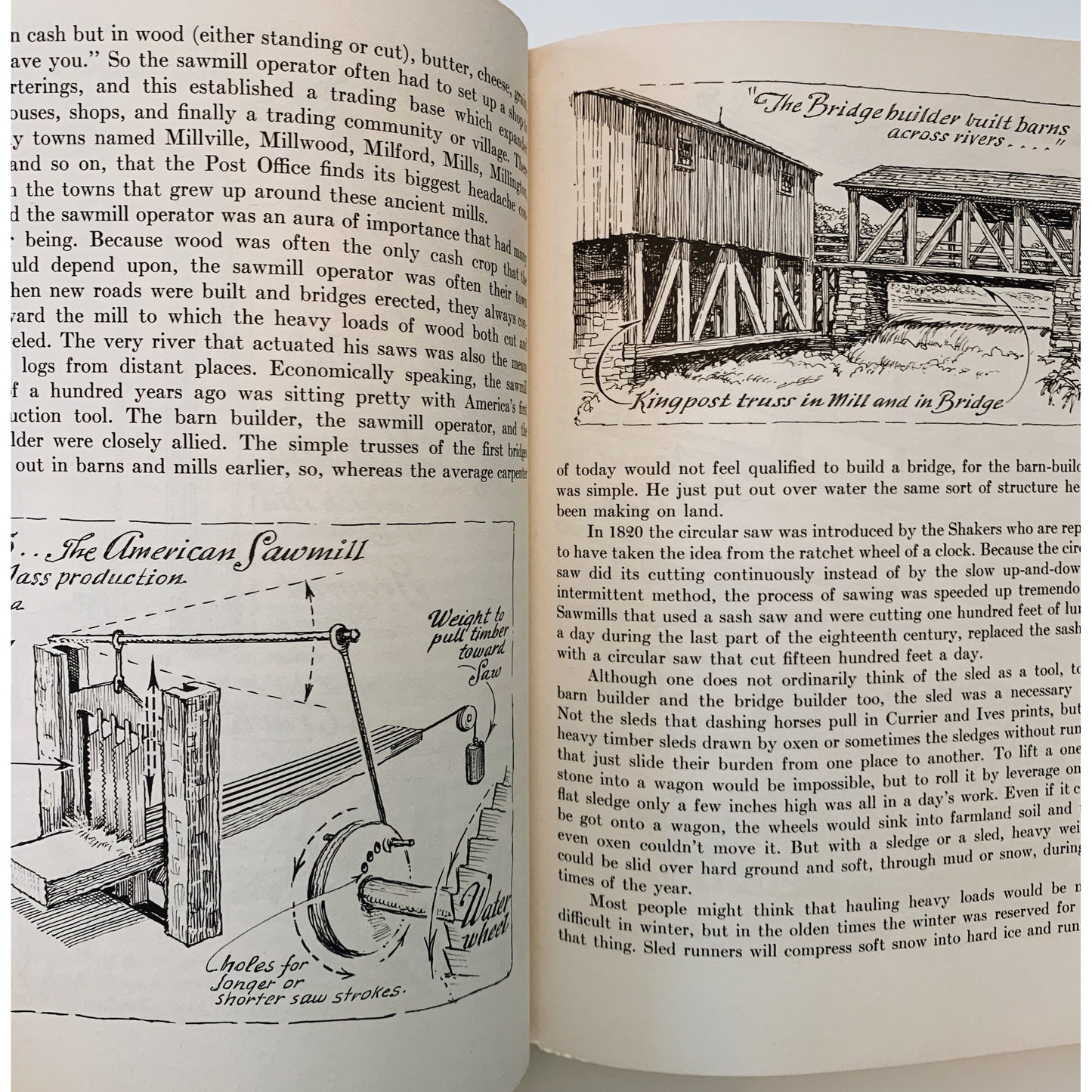 American Barns and Covered Bridges, Eric Sloane, 1954, Hardcover