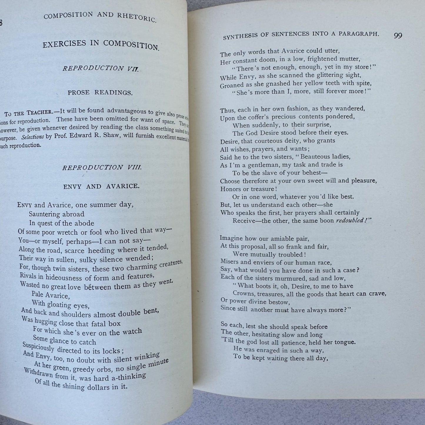 Elements of Composition and Rhetoric, 1889 Antique Hardcover School Book