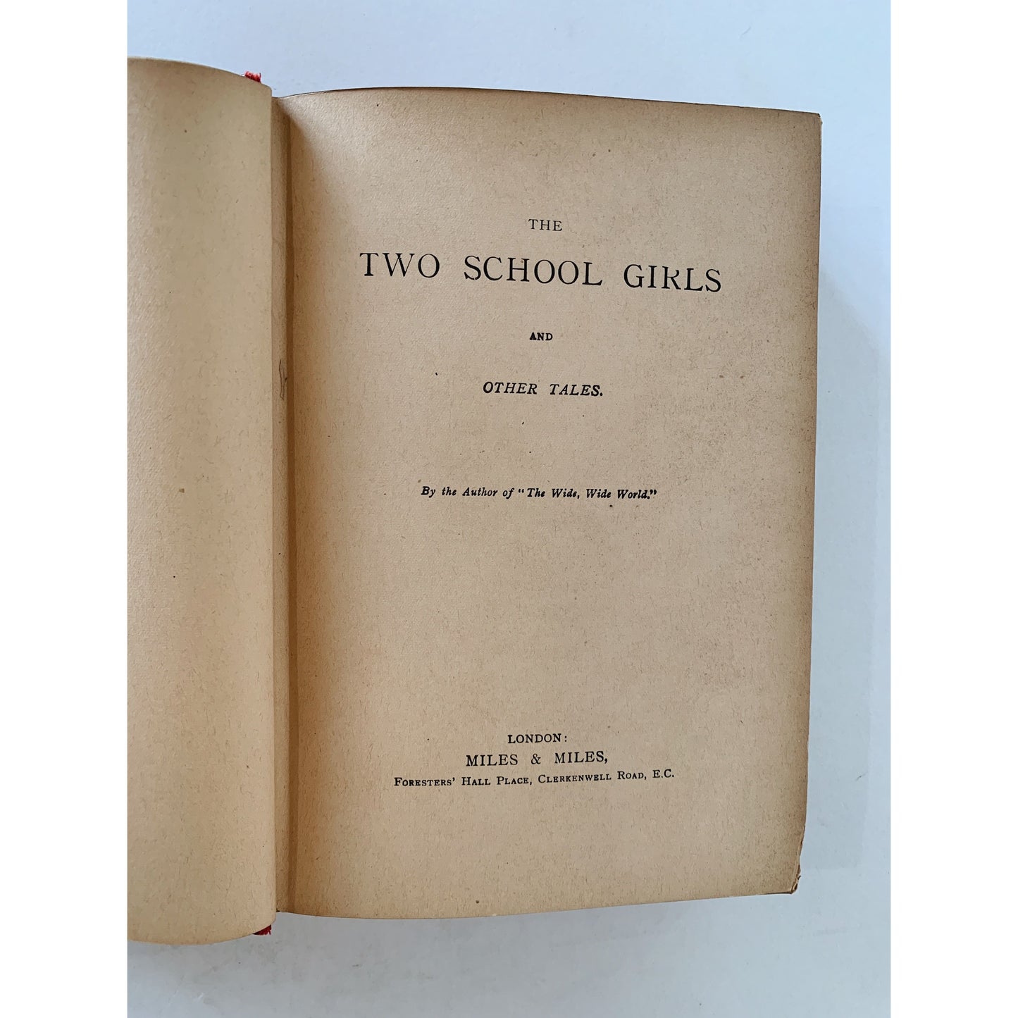 The Two School Girls and Other Tales, Red Antique Hardcover, 1899