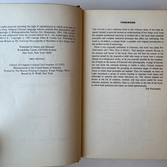 The Way Things Work: An Illustrated Encyclopedia of Technology, Hardcover, 1967