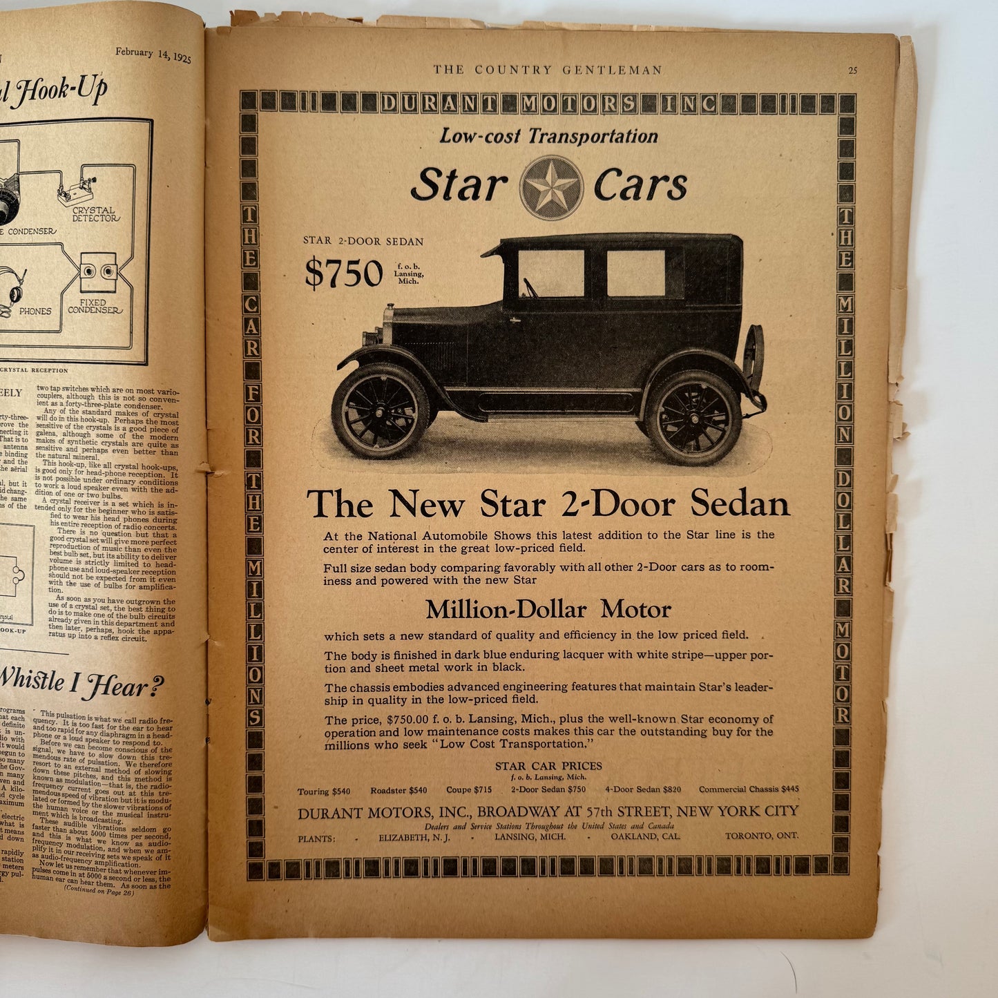 Country Gentleman Magazine, February 14, 1925, 100 Years Old!