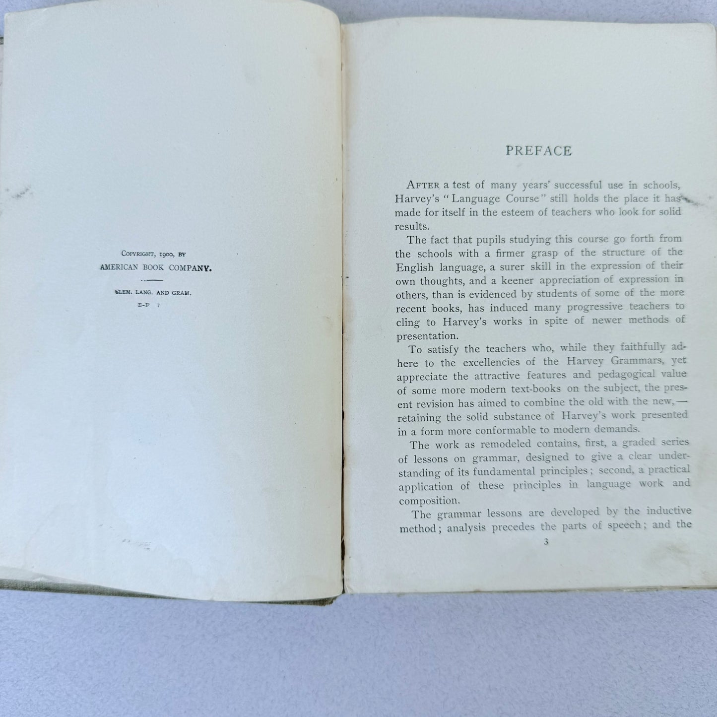 Elementary Lessons in Language and Grammar, Harvey's New Language Course, 1900 School Book