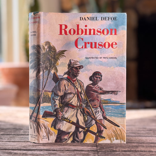 Robinson Crusoe, Daniel Defoe, 1945, Junior Deluxe Editions, Book Club Edition
