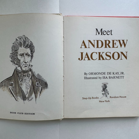 Meet Andrew Jackson, 1967 Step-Up Books Book Club Edition, Juvenile Biography