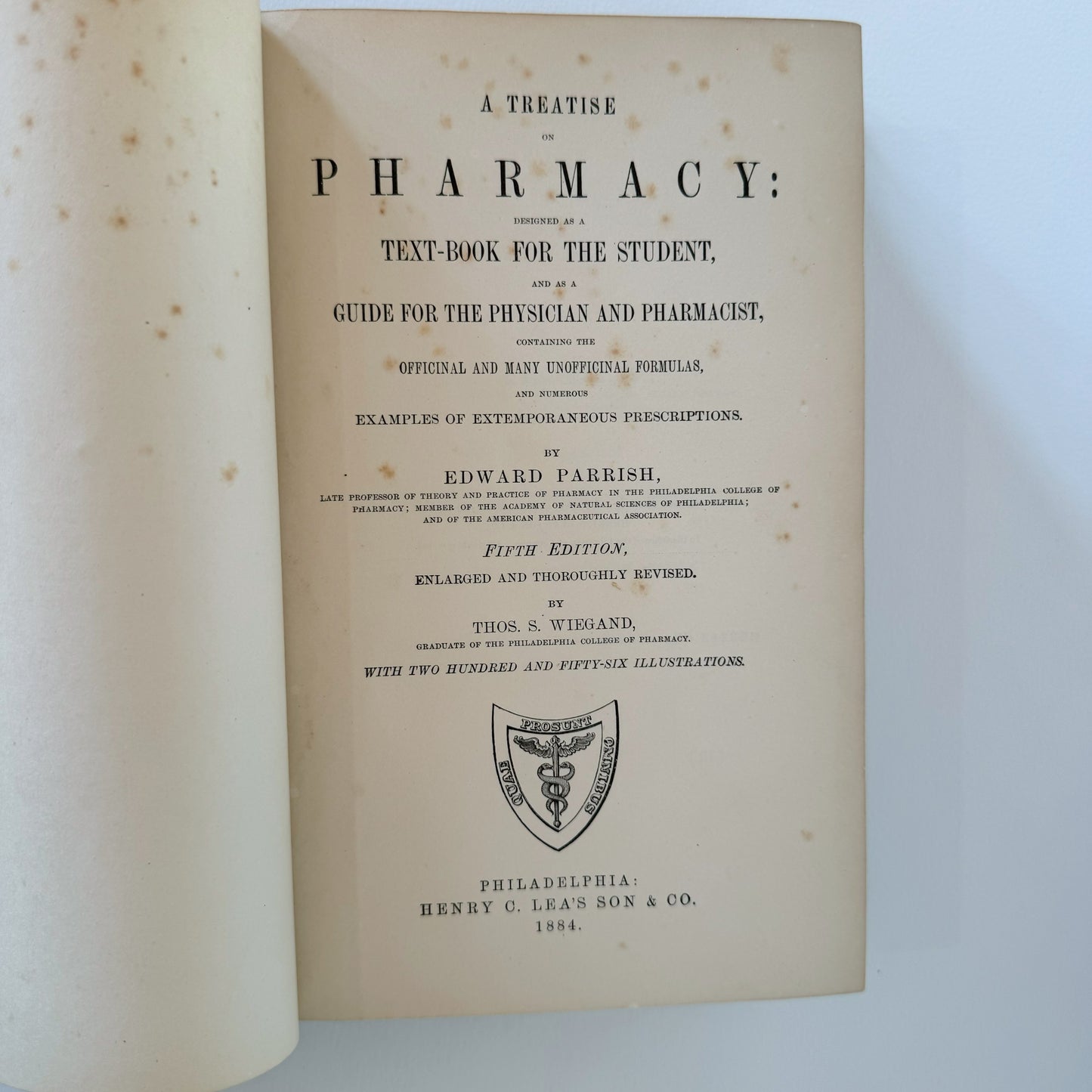 A Treatise on Pharmacy, Fifth Edition, 1884 Antique Medical Textbook, Illustrated