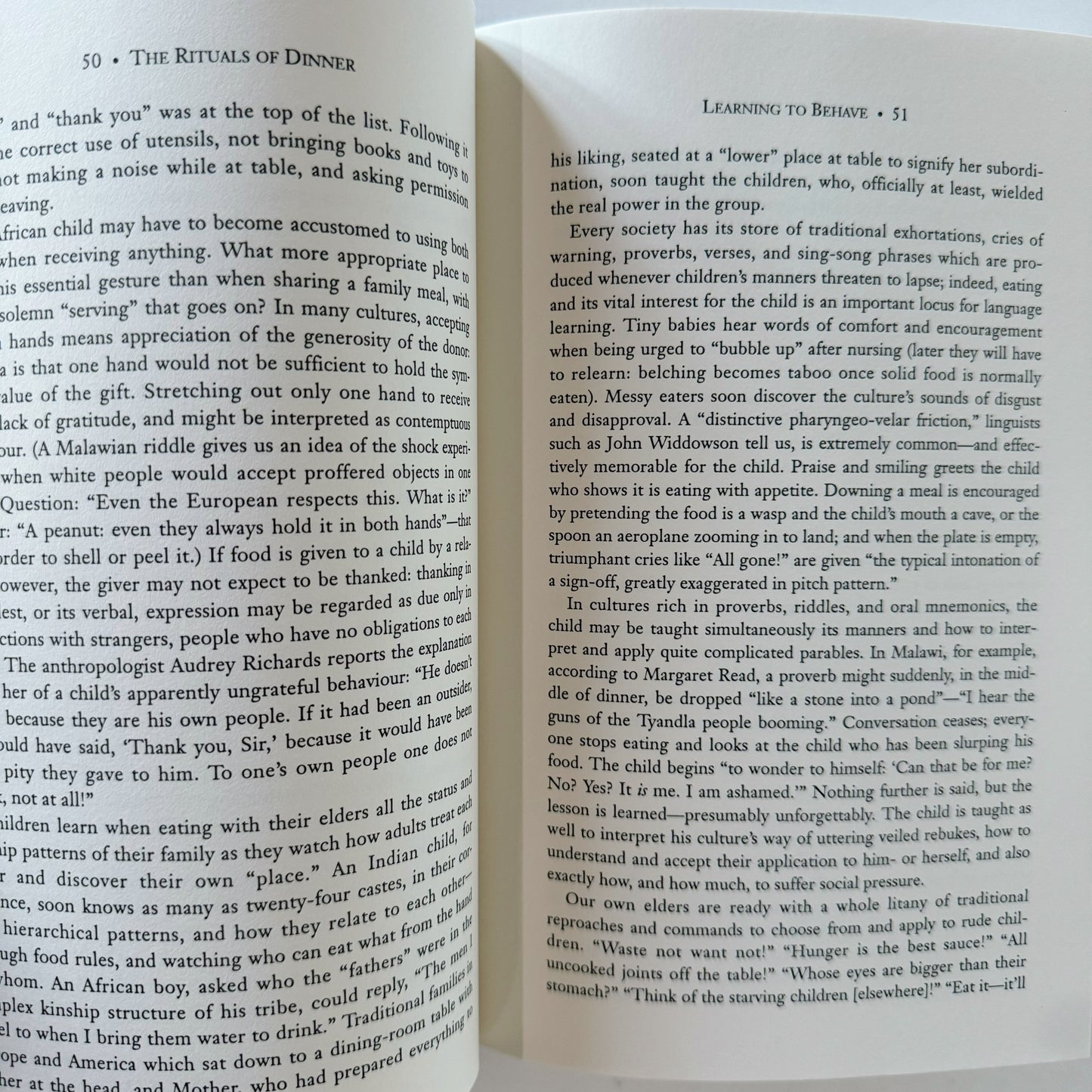 The Rituals of Dinner: The Origins, Evolution, Eccentricities, and Meaning of Table Manners, 1991 First Ed