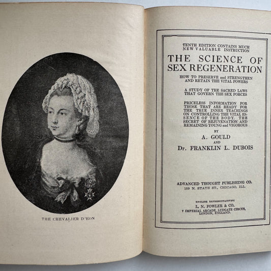 The Science of Sex Regeneration, A. Gould and Dr. Franklin L. Dubois, Hardcover 1911