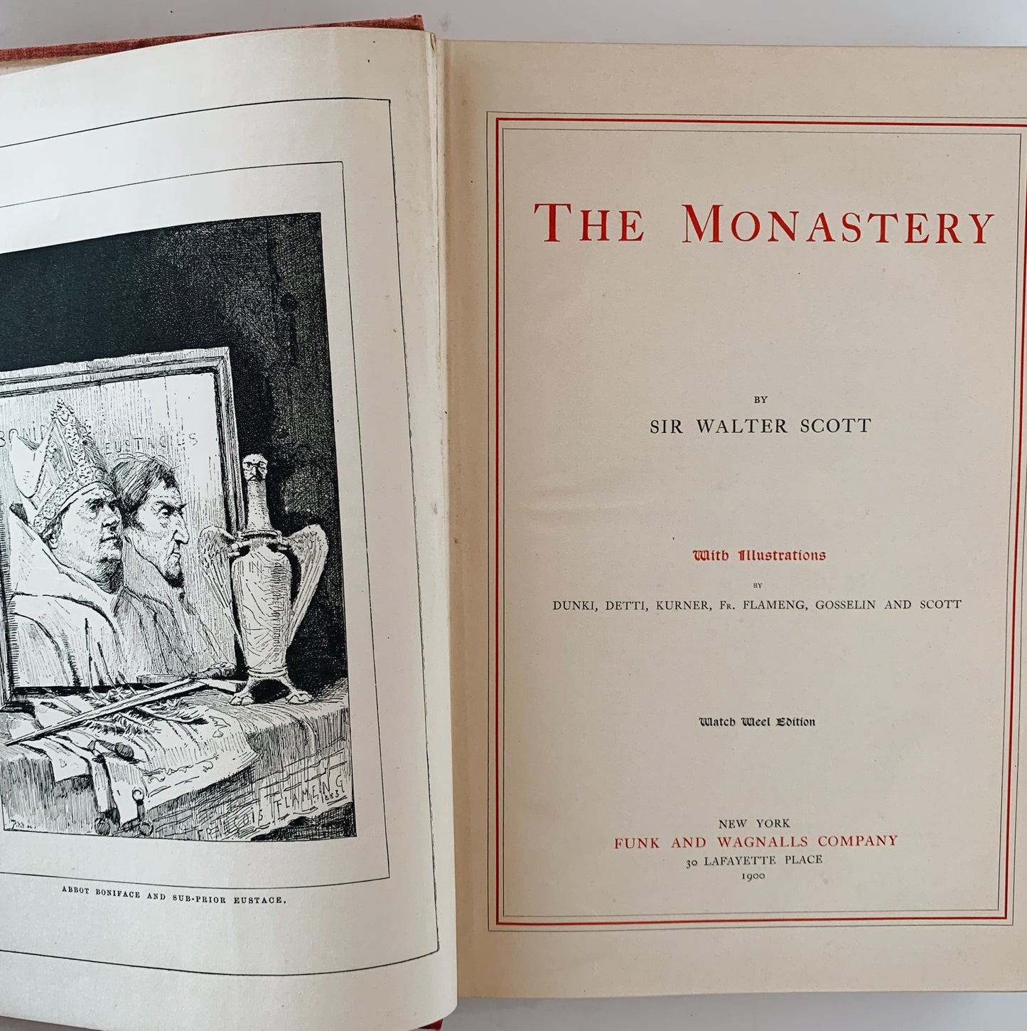 The Monastery, Sir Walter Scott, 1900, Watch Weel Edition, Illustrated, Hardcover
