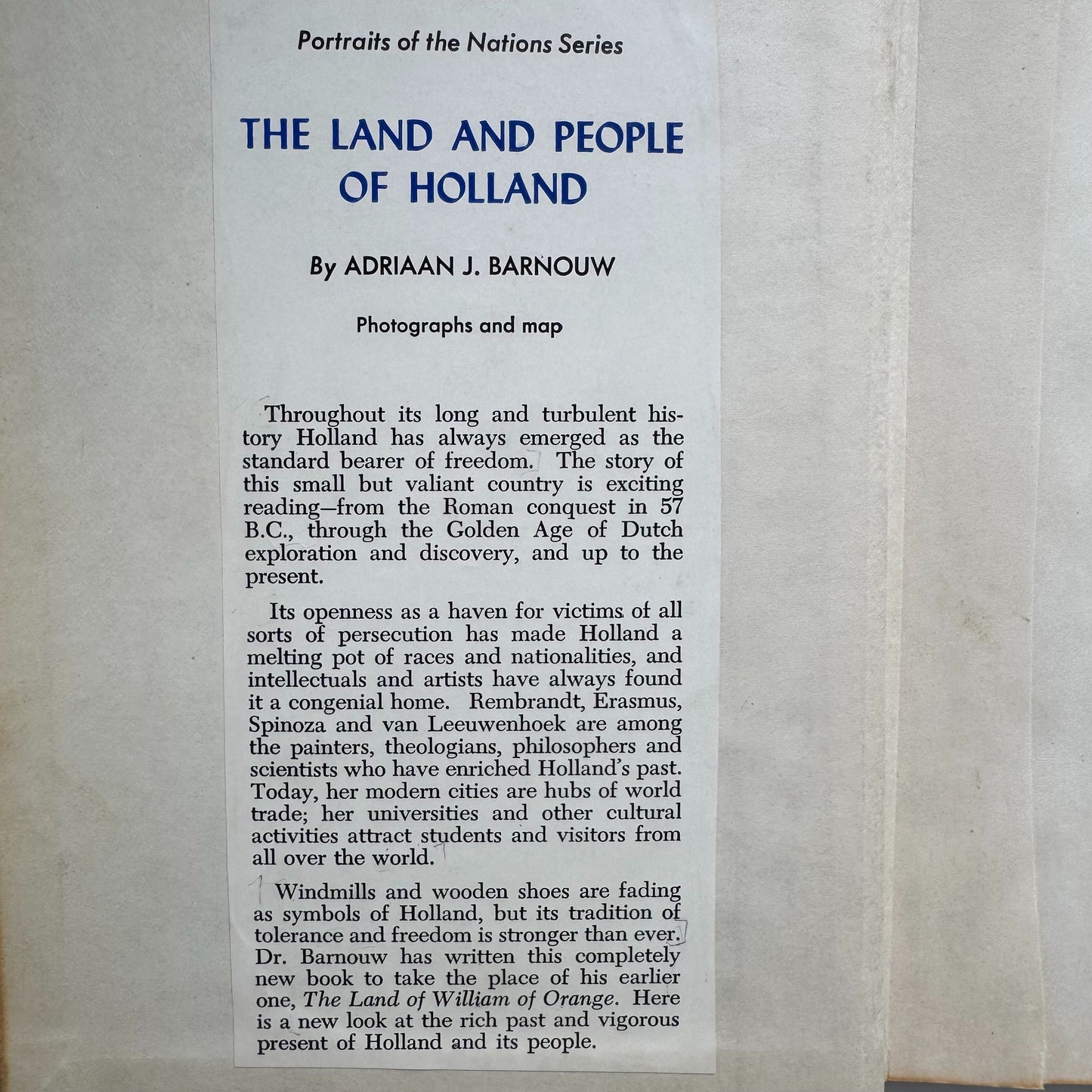 The Land and the People of Holland, 1961 Hardcover