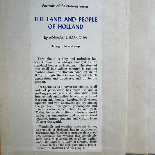The Land and the People of Holland, 1961 Hardcover