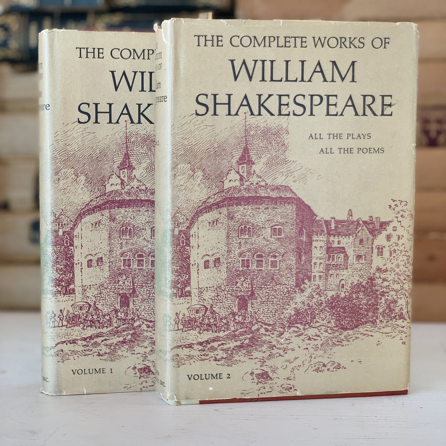 The Complete Works of William Shakespeare, Two Volume Set, Mid-Century, Hardcover