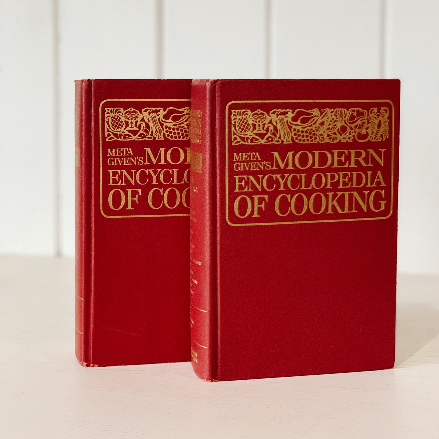 Meta Given's Modern Encyclopedia of Cooking, Two Volume Set, 1969, Red Hardcover