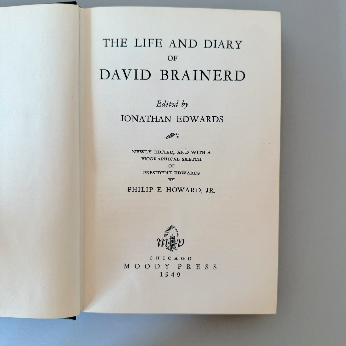 The Life and Diary of David Brainerd - 1949 Moody Press Hardback