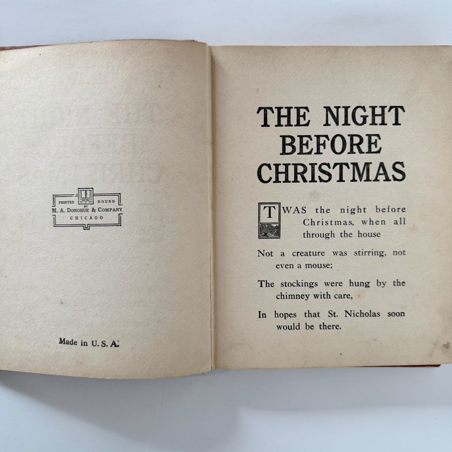 The Night Before Christmas, Profusely Illustrated, M.A. Donohue, Antique Hardcover