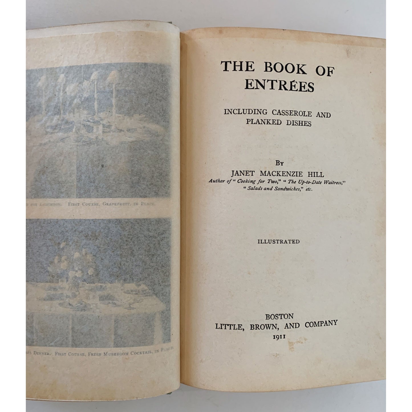 The Book of Entrees, Janet M. Hill, 1911 Cookbook