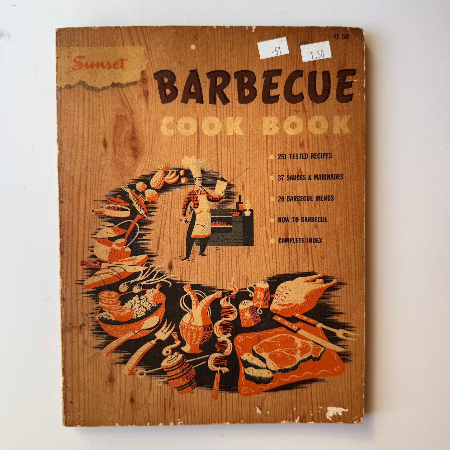 Sunset Barbecue Cook Book 1956 Mid Century Softcover