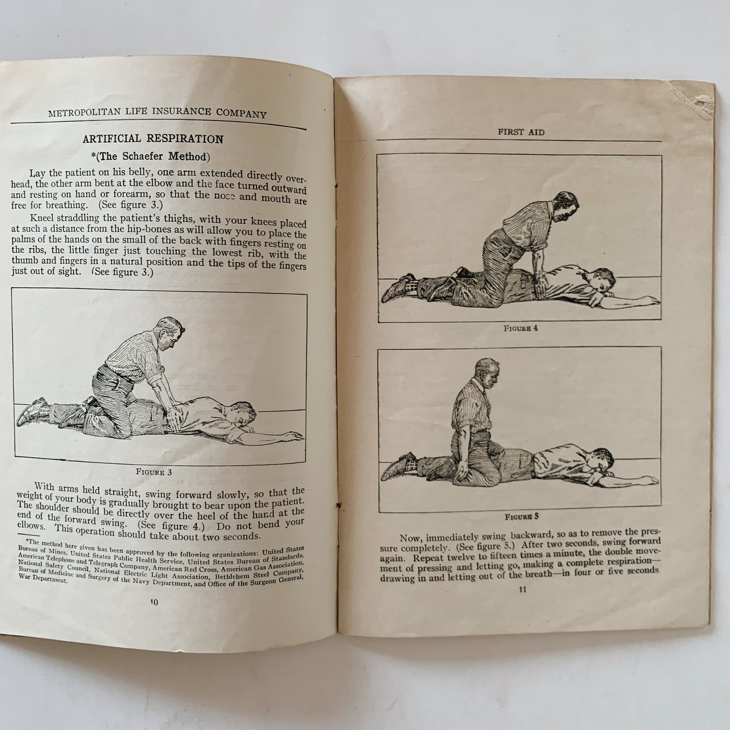 First Aid Illustrated 1930s Pamphlet, Metropolitan Life Insurance Co