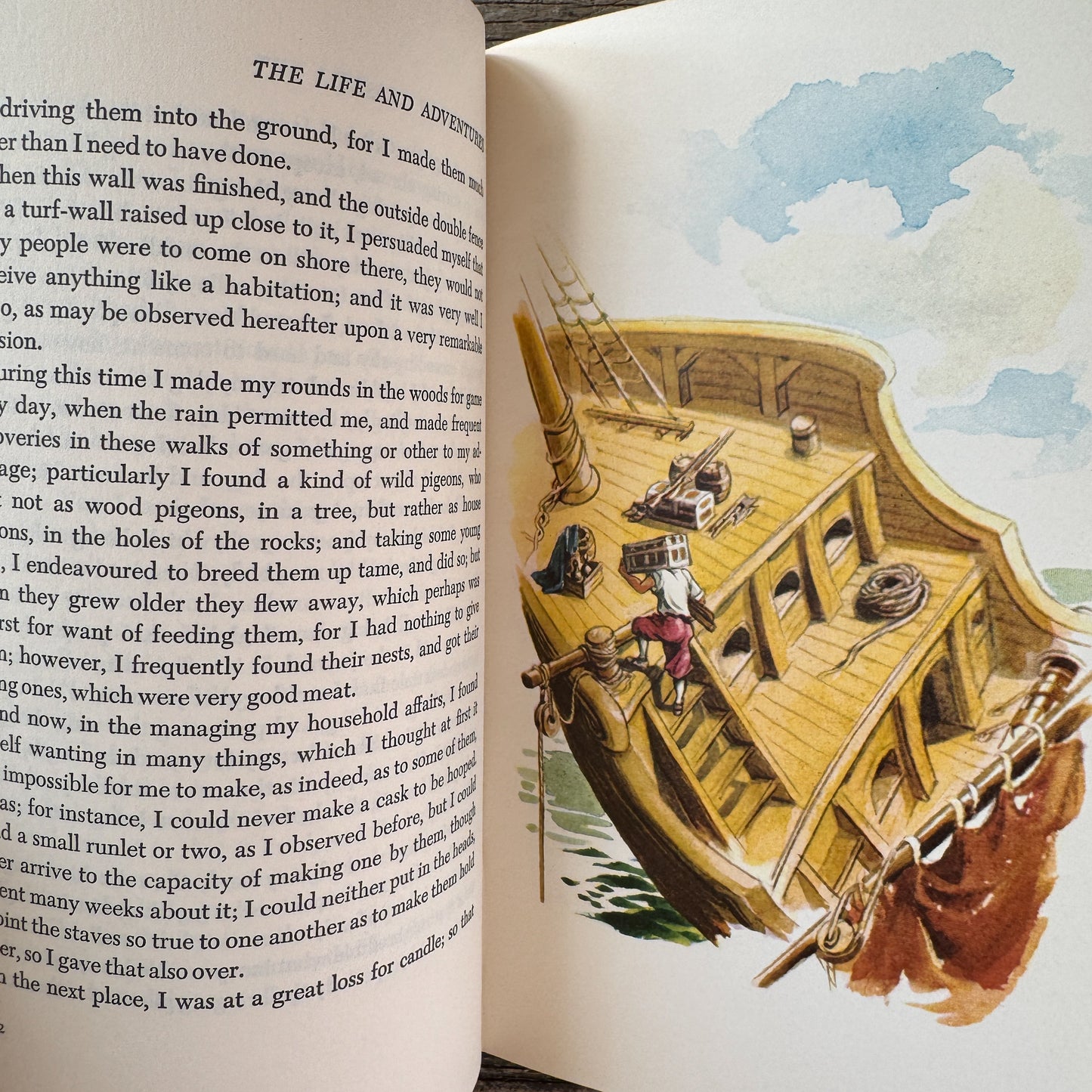 Robinson Crusoe, Daniel Defoe, 1945, Junior Deluxe Editions, Book Club Edition