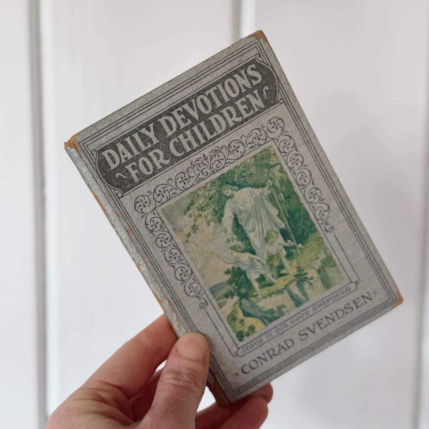 Daily Devotions for Children, Conrad Svendsen 1928, Antique Pocket-Sized Silver Hardcover