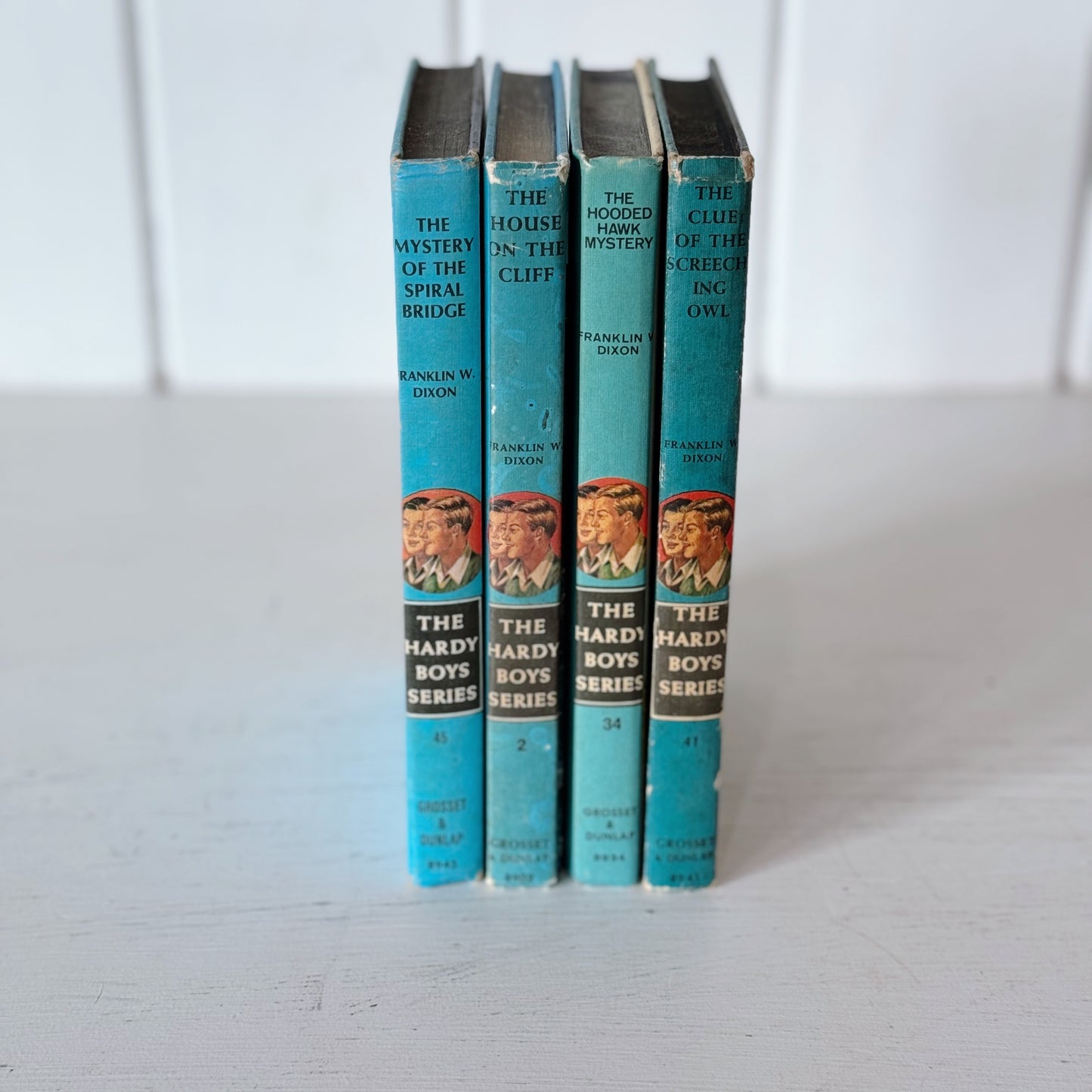 Set of 4 Hardy Boys Books, 1970s Blue Vintage Hardcovers