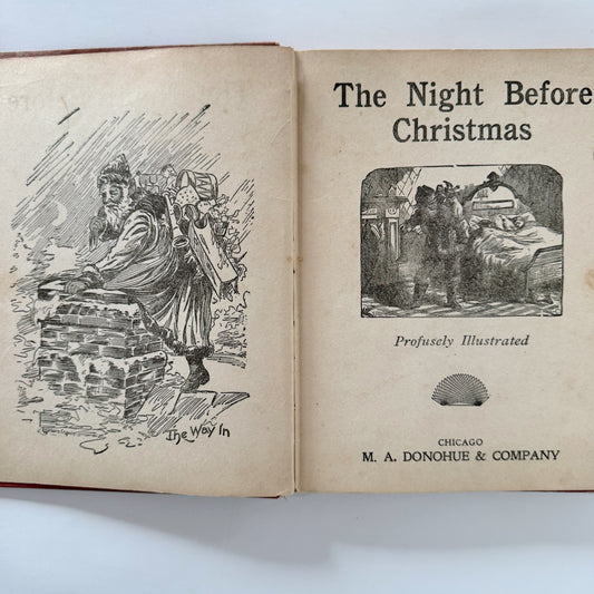 The Night Before Christmas, Profusely Illustrated, M.A. Donohue, Antique Hardcover