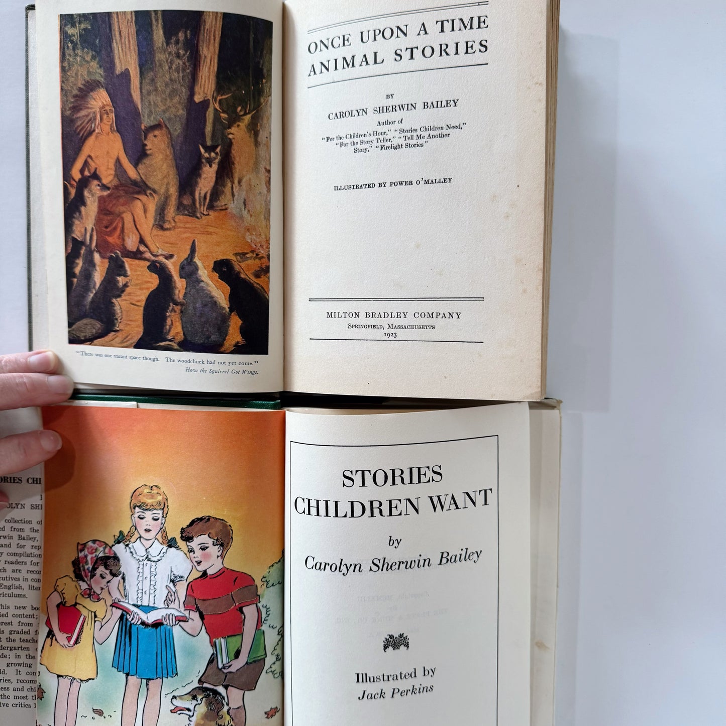 Stories Children Want and Once Upon A Time Animal Stories, Carolyn Sherwin Bailey, 1923, 1943 Children's Fiction