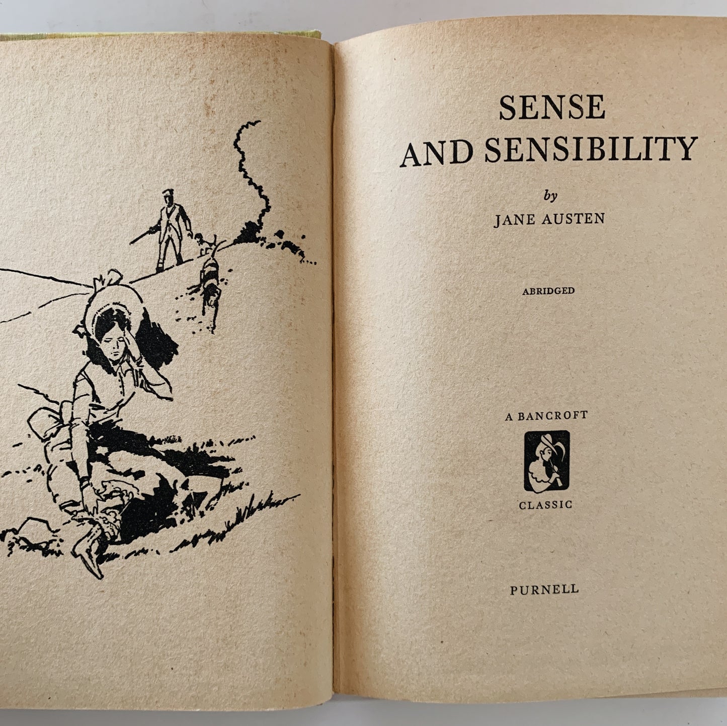 Sense and Sensibility, Bancroft Classics, 1975, Jane Austen Abridged for Young Readers