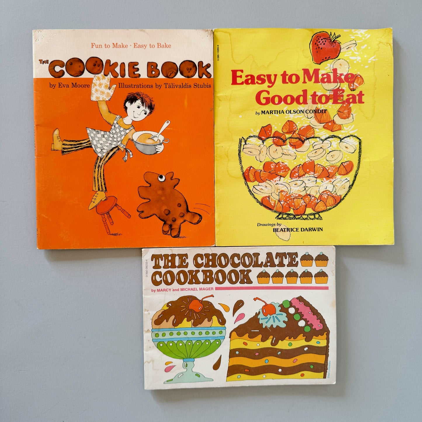 Vintage Scholastic Paperback Kids' 1970s Cookbook Bundle