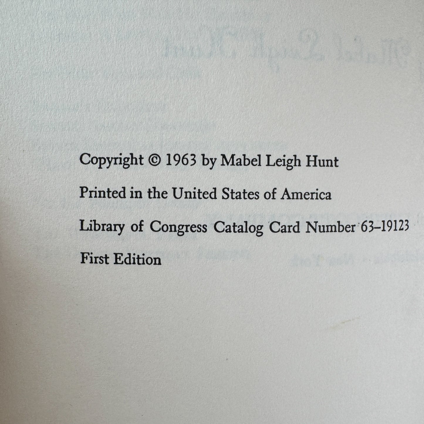 Beggar's Daughter, Mabel Leigh Hunt, 1963, First Edition